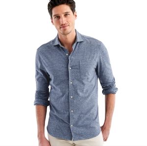 JOHNNIE-O Zion Hangin' Out Cutaway Collar Shirt, size Large, Indigo